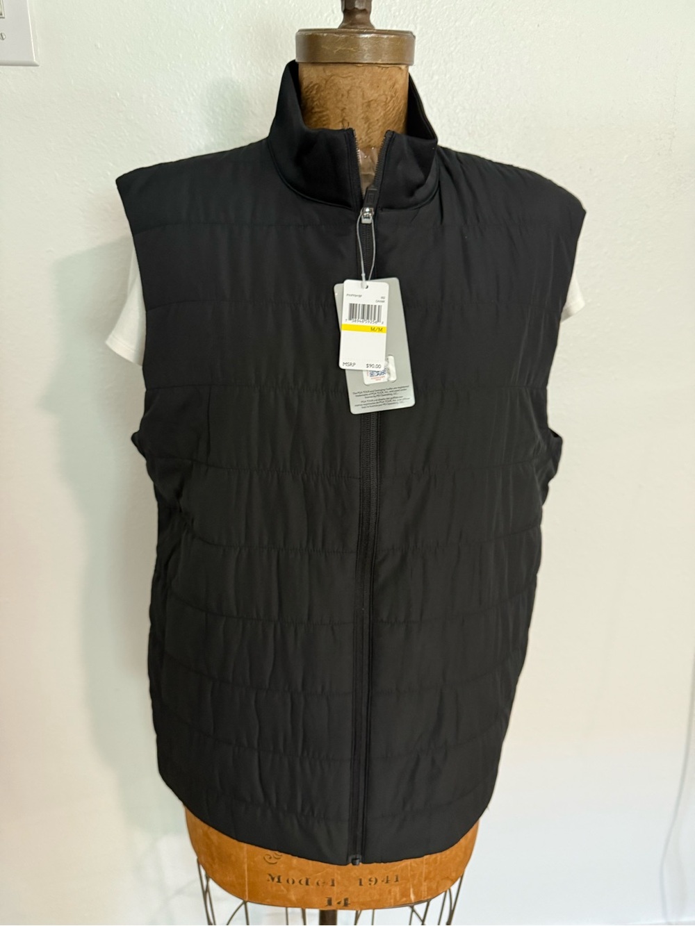 NWT PGA Tour Black Quilted Insulated Vest Size M